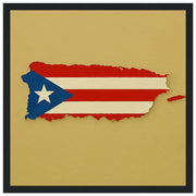 Cadre drapeau porto rico bois finition élégante décorative