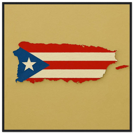 Cadre drapeau porto rico encadré en bois - pixelforma