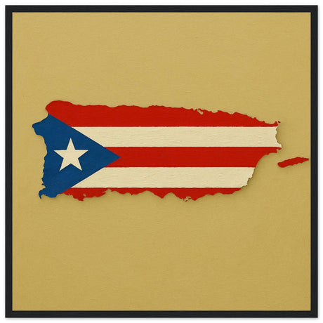 Cadre drapeau porto rico encadré en bois - pixelforma