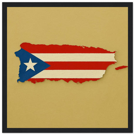Cadre drapeau porto rico encadré en bois - pixelforma