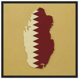 Cadre drapeau qatar affiche encadrée bois décoratif