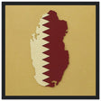 Cadre drapeau qatar affiche encadrée bois décoratif