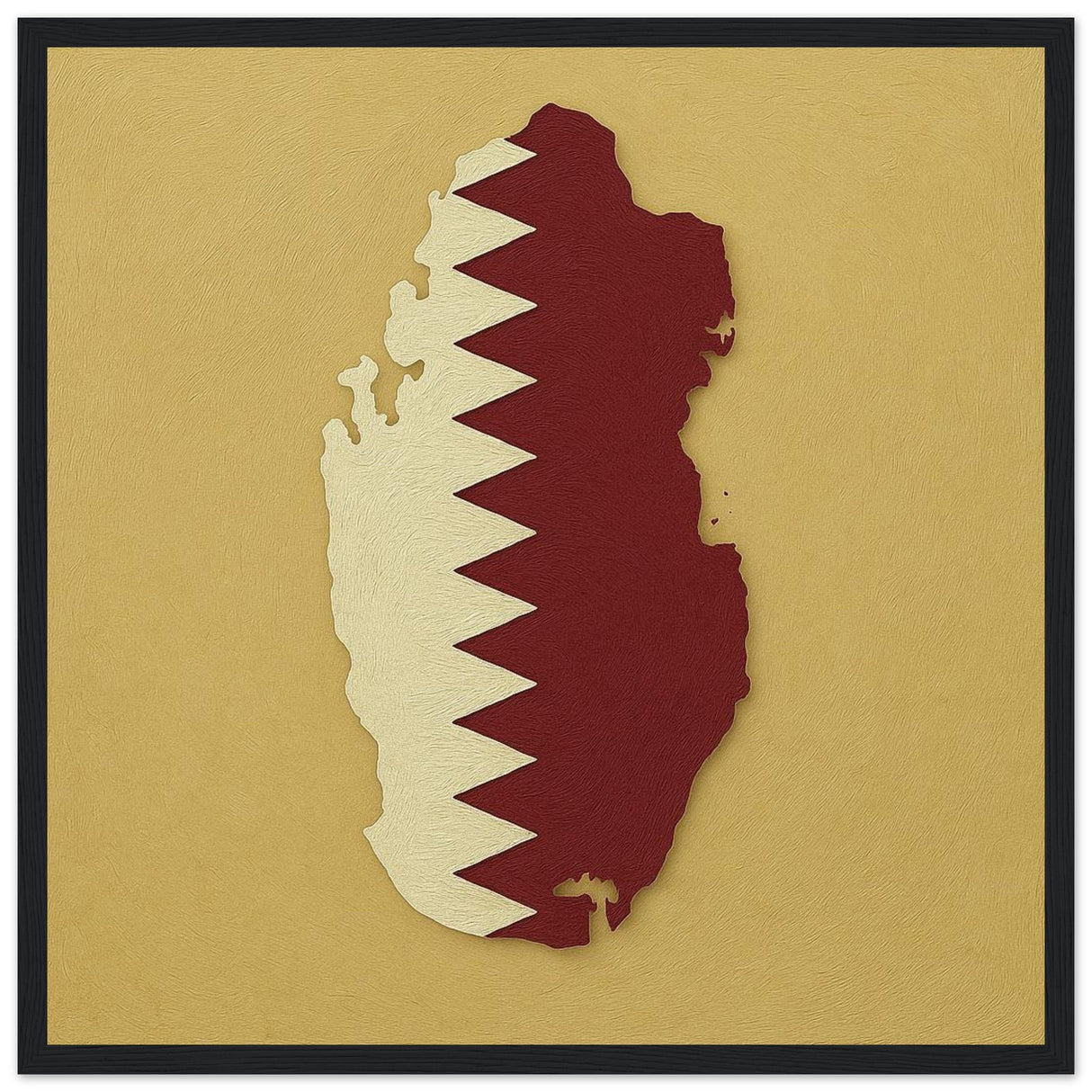 Cadre drapeau qatar encadré en bois - pixelforma