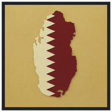 Cadre drapeau qatar encadré en bois - pixelforma