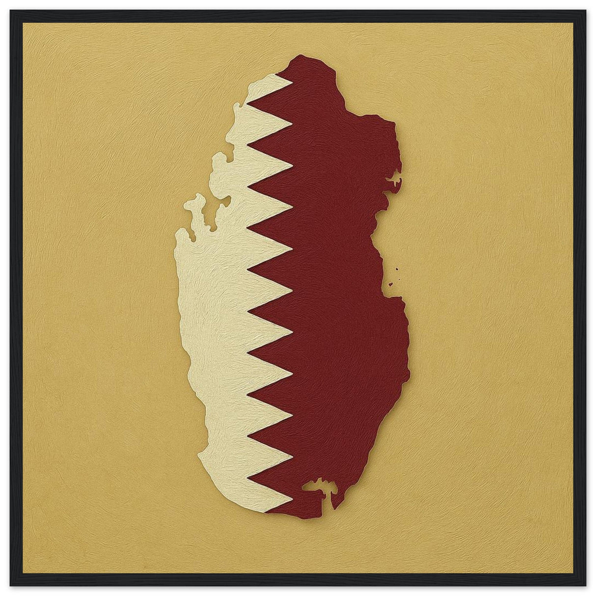 Cadre drapeau qatar encadré en bois - pixelforma