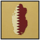 Cadre drapeau qatar encadré en bois - pixelforma