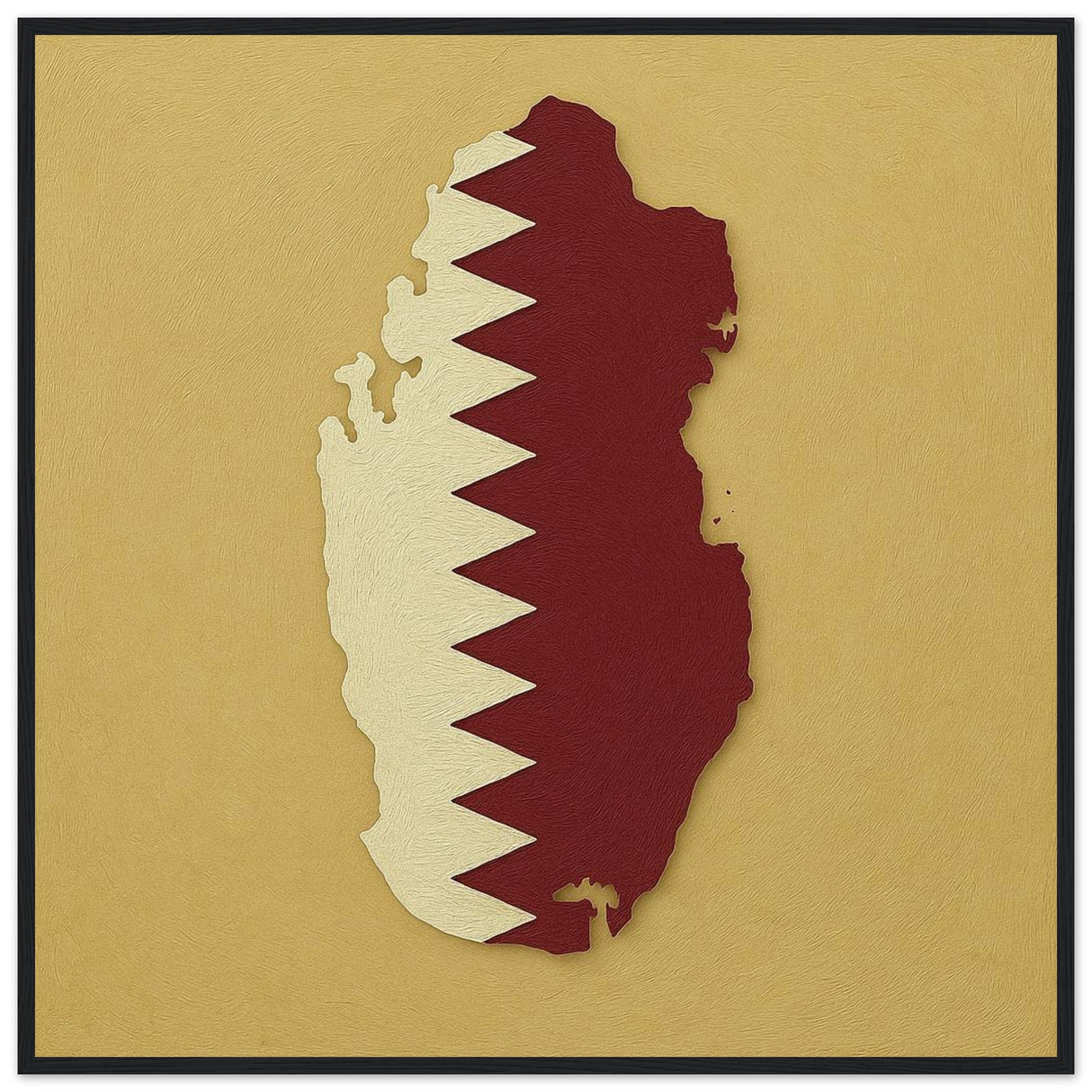 Cadre drapeau qatar encadré en bois - pixelforma