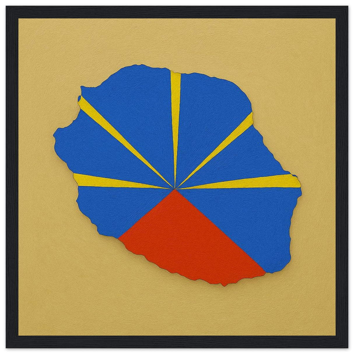 Cadre drapeau réunion encadré en bois - pixelforma