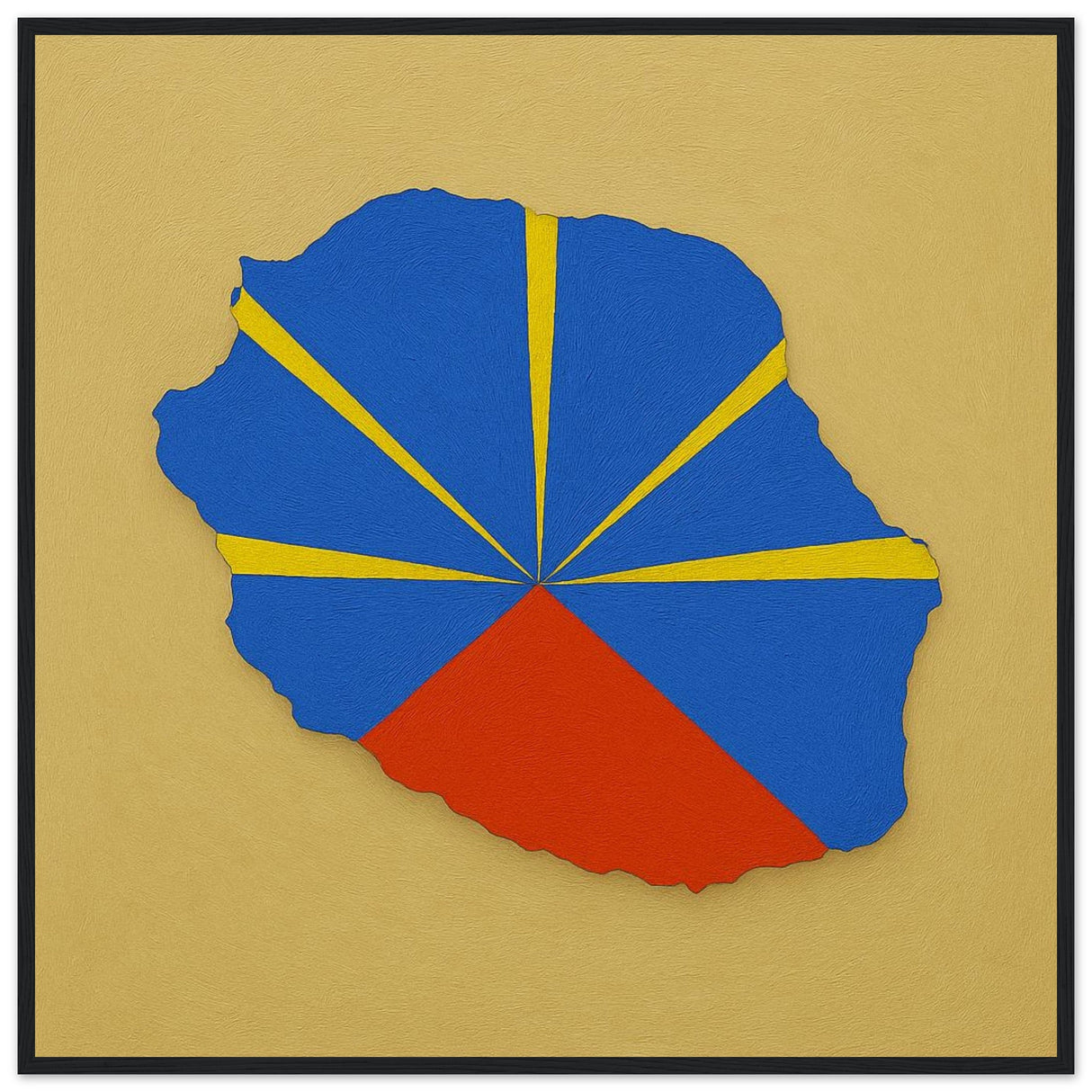 Cadre drapeau réunion encadré en bois - pixelforma
