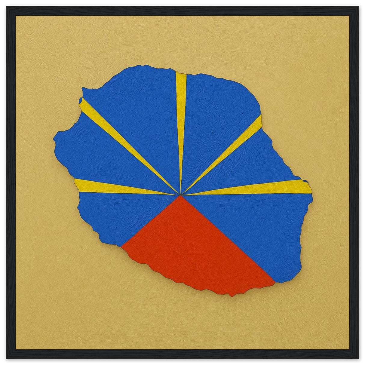 Cadre drapeau réunion encadré en bois - pixelforma