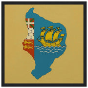 Cadre drapeau saint-pierre-et-miquelon bois décoratif
