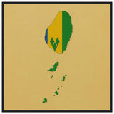 Cadre drapeau saint-vincent-et-les-grenadines en bois élégant