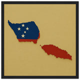 Cadre drapeau samoa encadré en bois - pixelforma