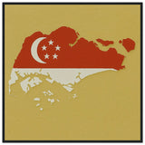 Cadre drapeau singapour bois élégant affiche encadrée