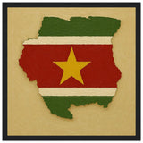 Cadre drapeau suriname bois affiche encadrée décorative