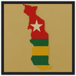 Cadre drapeau togo bois finition élégante affiche encadrée