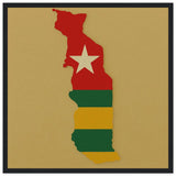 Cadre drapeau togo bois finition élégante affiche encadrée