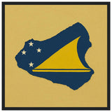 Cadre drapeau tokelau en bois finition décorative élégante