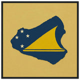 Cadre drapeau tokelau en bois finition décorative élégante