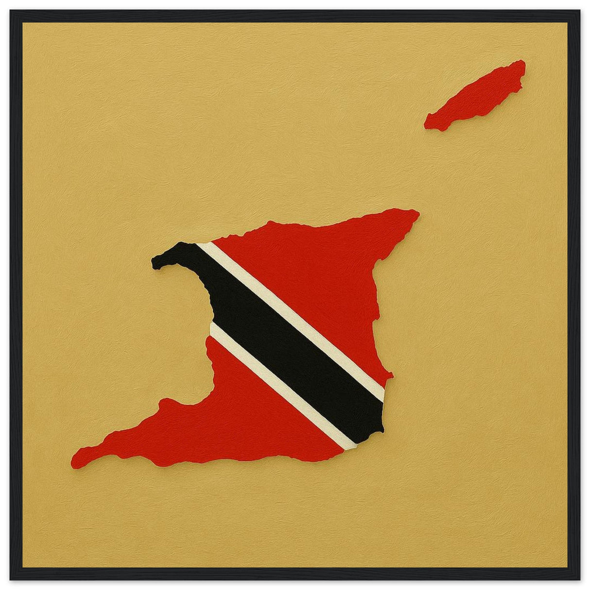 Cadre drapeau trinité-et-tobago encadré en bois - pixelforma