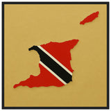 Cadre drapeau trinité-et-tobago encadré en bois - pixelforma