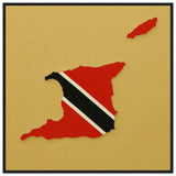 Cadre drapeau trinité-et-tobago encadré en bois - pixelforma