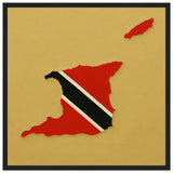 Cadre drapeau trinité-et-tobago encadré en bois - pixelforma