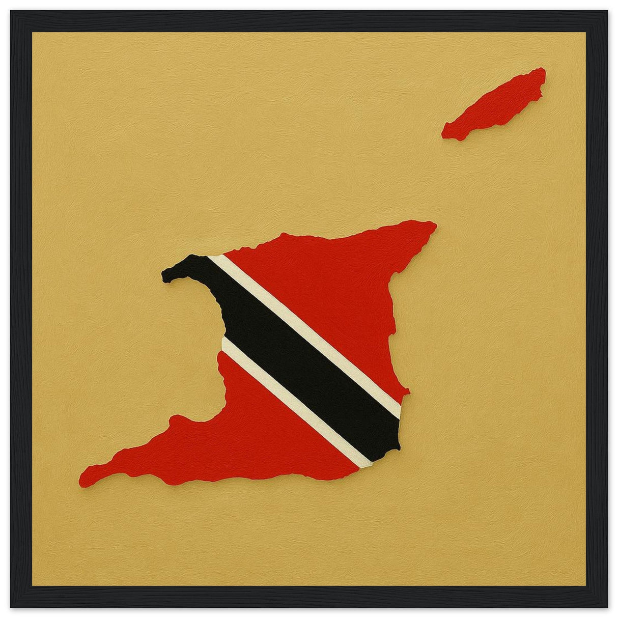 Cadre drapeau trinité-et-tobago encadré en bois - pixelforma