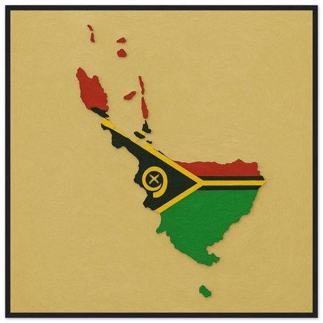 Cadre drapeau vanuatu encadré en bois - pixelforma