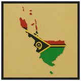 Cadre drapeau vanuatu encadré en bois - pixelforma