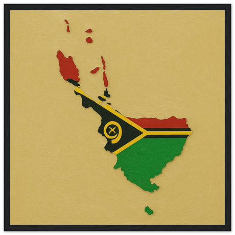 Cadre drapeau vanuatu encadré en bois - pixelforma