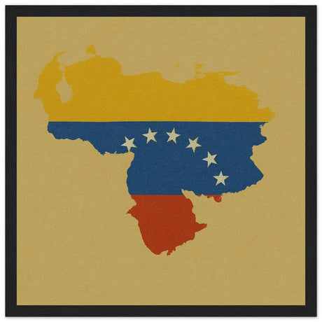 Cadre drapeau venezuela en bois finition décorative