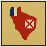 Cadre drapeau wallis-et-futuna bois décoration élégante