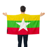 Cape drapeau birmanie polyester léger pour événements sportifs