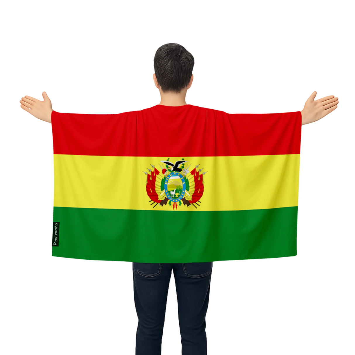 Cape drapeau bolivie polyester léger usage événements sportifs