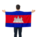Cape drapeau cambodge polyester léger pour événements sportifs