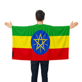 Cape drapeau éthiopie polyester léger usage événements sportifs