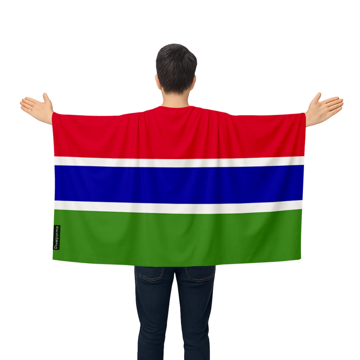 Cape drapeau gambie polyester léger à enfiler événements