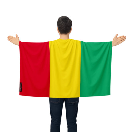 Cape drapeau guinée polyester léger pour événements sportifs