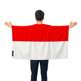 Cape drapeau indonésie polyester léger à enfiler