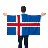 Cape drapeau islande polyester léger pour événements sportifs
