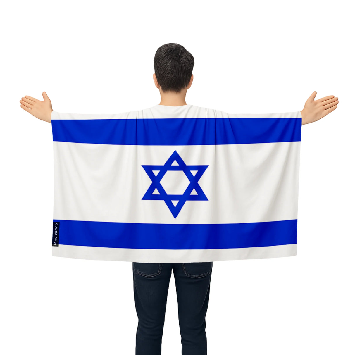 Cape drapeau israël polyester léger à enfiler pour événements