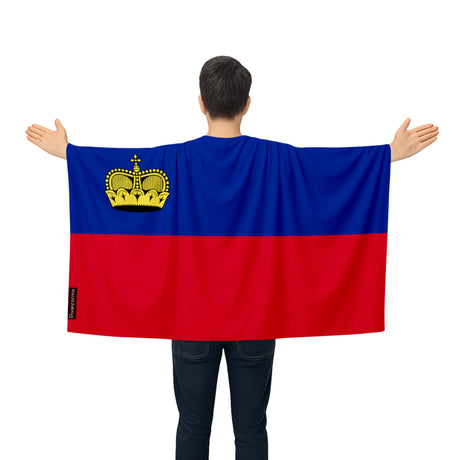Cape drapeau liechtenstein polyester léger usage événements sportifs