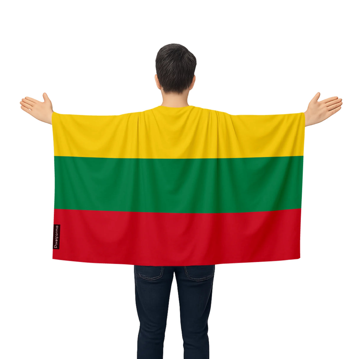 Cape drapeau lituanie polyester léger pour événements sportifs