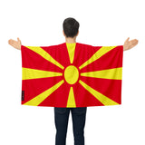 Cape drapeau macédoine du nord polyester léger à enfiler