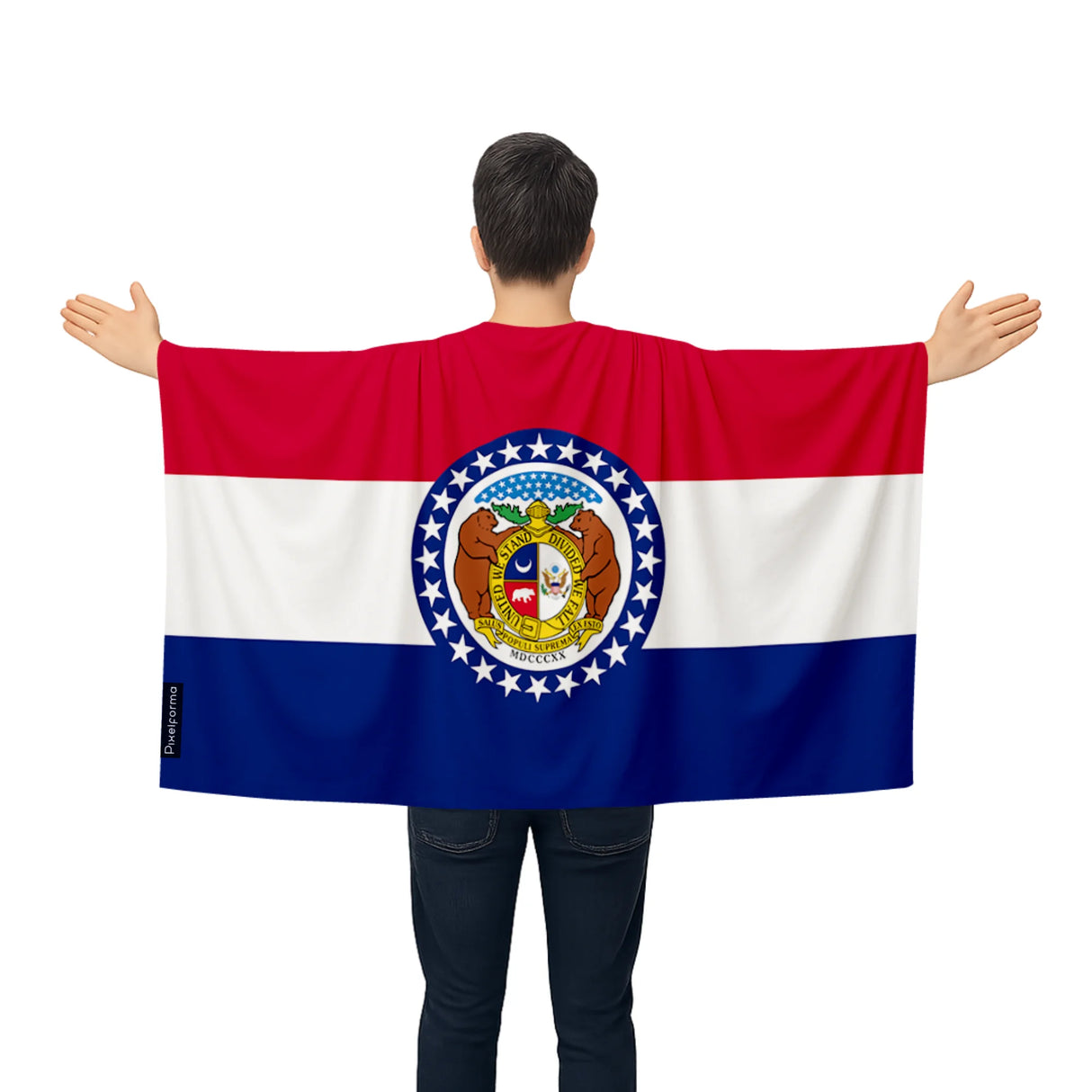 Cape drapeau missouri polyester léger à enfiler événements sportifs