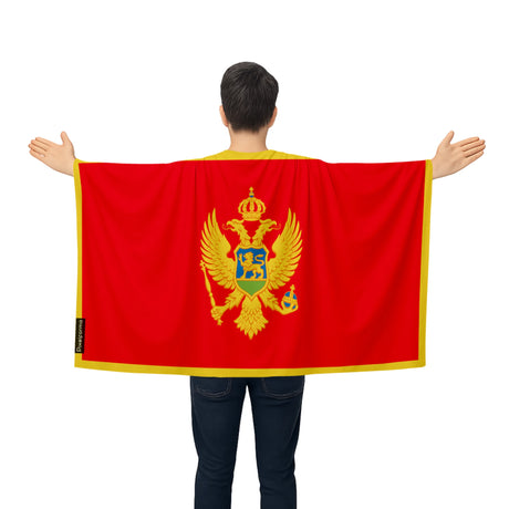 Cape drapeau monténégro polyester léger à enfiler