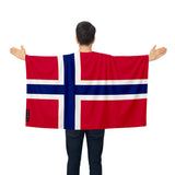 Cape drapeau norvège polyester léger pour événements sportifs