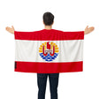 Cape drapeau polynésie française polyester léger à enfiler