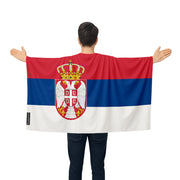 Cape drapeau serbie polyester léger pour événements sportifs